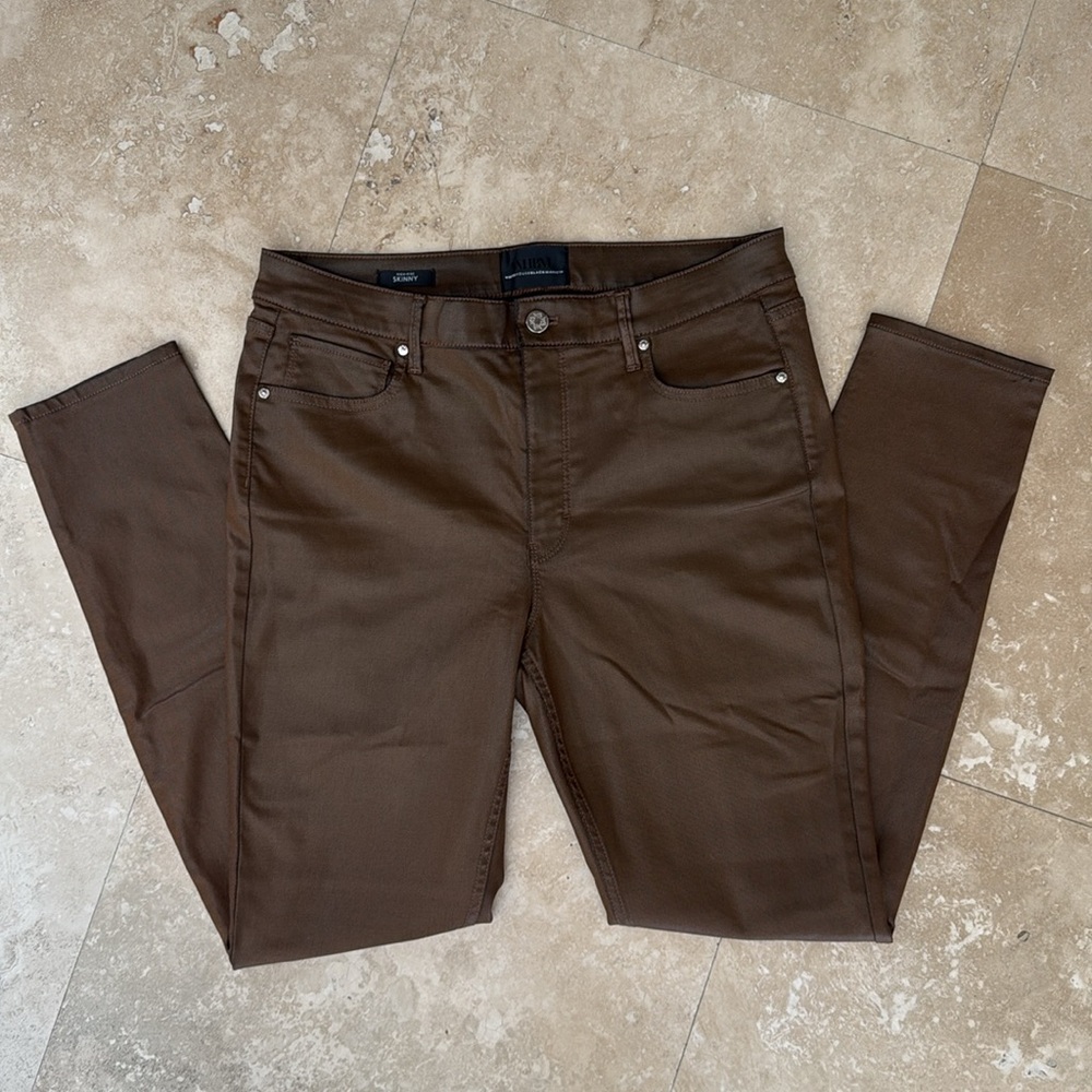 Brown  Faux Leather Pants